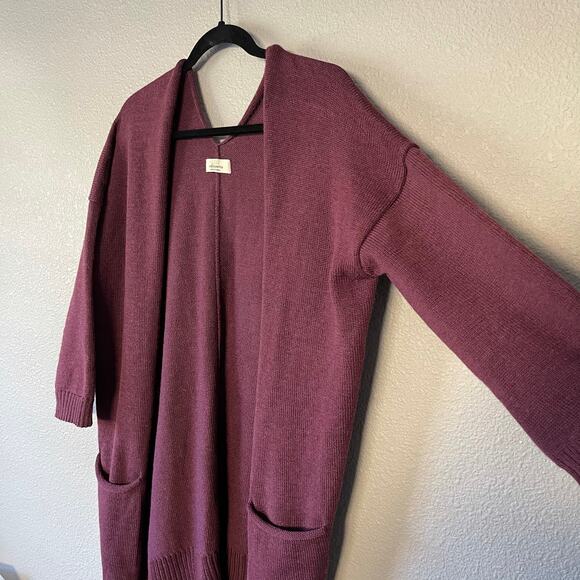 Nakayama Open Front Oversize Baby Alpaca Merino Wool Cardigan Sweater Women Sml - Picture 2 of 10